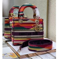 Promotional MEDIUM LADY D-LITE BAG Multicolor D-Stripes Embroidery M0565O