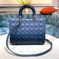 Top Design DIOR LADY BAG Blue Gradient Cannage Lambskin M0567 Blue