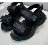 Best Grade Dior D-Wander Flat Strap Sandals Black 061152