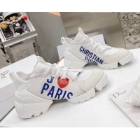 New Design Dior D-Connect Sneakers in Printed Fabric 062192 White