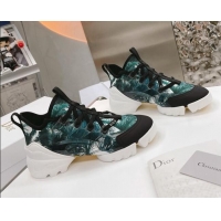 Best Price Dior D-Connect Sneakers in Green Palms Printed Reflective Technical Fabric 062198