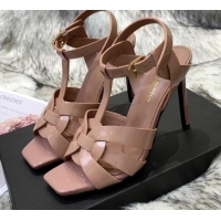 Duplicate Saint Laurent Patent Calfskin High- Heel Sandals 10cm 042967 Nude