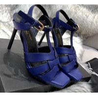 Best Product Saint Laurent Calfskin High-Heel Sandals 10cm 042977 Blue