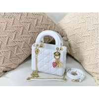 Super Quality MINI LADY DIOR BAG Cannage Lambskin M0505OC White