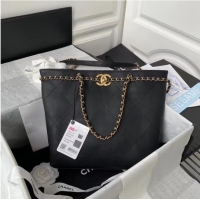 Discount Chanel Original Leather Shopping Bag AS2374 Black