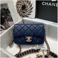 Inexpensive Chanel Flap Shoulder Bag Original leather AS2482 dark blue