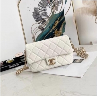 Famous Brand Chanel Flap Shoulder Bag Original leather AS2528 white