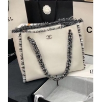 Market Sells Chanel Original Leather Shopping Bag AS8485 White