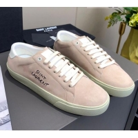 Low Cost Saint Laurent Suede Sneakers 061225 Pink 2021