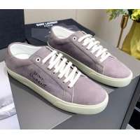 New Style Saint Laurent Suede Sneakers 061225 Grey 2021