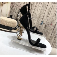 Best Price Saint Laurent Cassandra Suede Sandals 11cm 61238 Black 2021