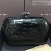 Market Sells Bottega Veneta Knot Clutch in Crocodile Calfskin BV2101 Black 2021