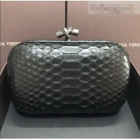 Best Quality Bottega Veneta Knot Clutch in Pythonskin Calfskin BV2101 Dark Grey 2021