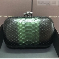 Buy Discount Bottega Veneta Knot Clutch in Pythonskin Calfskin BV2101 Green 2021