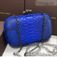 Top Design Bottega Veneta Knot Clutch in Pythonskin Calfskin BV2101 Blue 2021