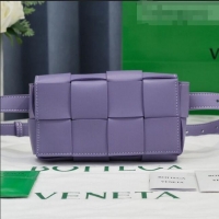 Most Popular Bottega Veneta The Belt Cassette Bag in Maxi-Woven Lambskin BV2114 Purple 2021