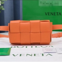 Good Product Bottega Veneta The Belt Cassette Bag in Maxi-Woven Lambskin BV2114 Orange 2021