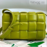 Top Grade Bottega Veneta Padded Cassette Medium Crossbody Messenger Bag BV2127 Kiwi Green 2021