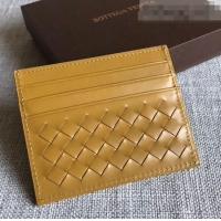 Affordable Price Bottega Veneta Woven Credit Card Case/Holder BV2151 Yellow 2021