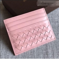 Luxury Cheap Bottega Veneta Woven Credit Card Case/Holder BV2151 Pink 2021