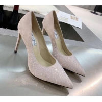 Top Quality Jimmy Choo Suede Crystal High-Heel Pumps 011631 Pink