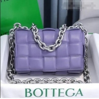 Famous Brand Bottega Veneta The Chain Cassette Cross-body Bag BV2160 Lavender Purple 2021