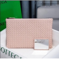 Good Product Bottega Veneta Woven Lambskin Medium Pouch BV2174 Light Pink 2021