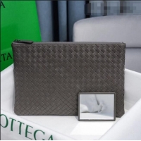 Well Crafted Bottega Veneta Woven Lambskin Medium Pouch BV2174 Grey 2021