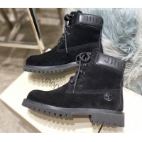 Discount Jimmy Choo x Timberland Suede Wool Short Boots 111122 Black