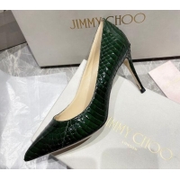 Hot Style Jimmy Choo Snakeskin Pumps Green 6.5cm 010627