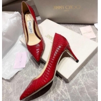 Top Design Jimmy Choo Snakeskin Pumps 6.5cm 010627 Red