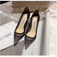 Unique Style Jimmy Choo Crystal Mesh Pumps 6.5cm 0107100 Black/Silver 2021