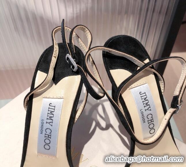 Popular Design Jimmy Choo Thyra Crystal Bow Sandals 8.5cm Crystal 051053 Black