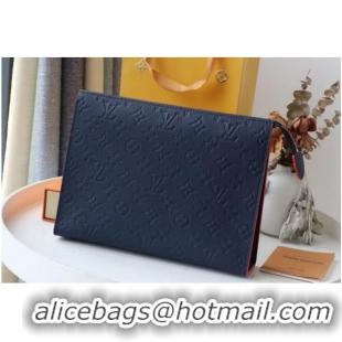 Top Quality Louis Vuitton Monogram Empreinte POCHETTE VOYAGE MM M41058 Navy Blue