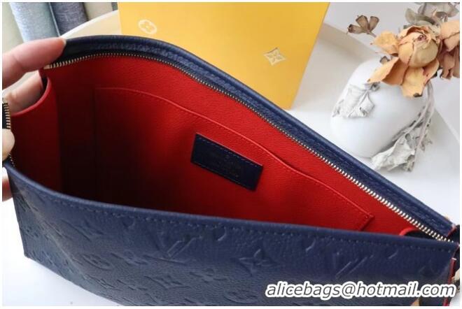 Top Quality Louis Vuitton Monogram Empreinte POCHETTE VOYAGE MM M41058 Navy Blue