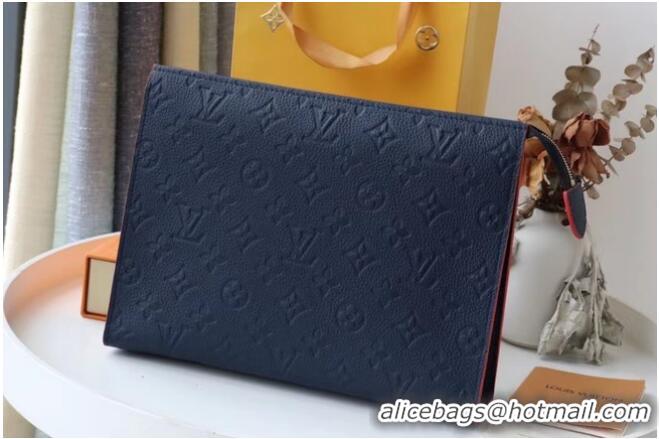 Top Quality Louis Vuitton Monogram Empreinte POCHETTE VOYAGE MM M41058 Navy Blue