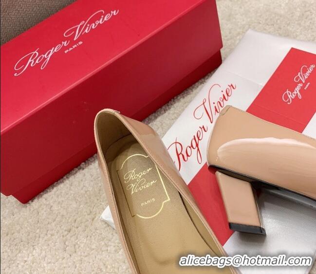 Custom Roger Vivier Belle Vivie Patent Calfskin Pumps 4.5cm 042912 Nude 2021