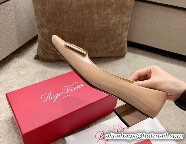 Custom Roger Vivier Belle Vivie Patent Calfskin Pumps 4.5cm 042912 Nude 2021