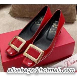 Top Quality Roger Vivier Belle Vivie Patent Calfskin Pumps 4.5cm 042912 Red 2021