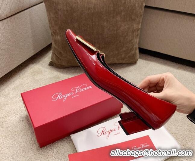 Top Quality Roger Vivier Belle Vivie Patent Calfskin Pumps 4.5cm 042912 Red 2021