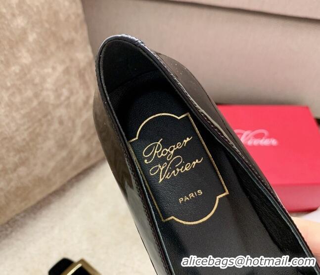 New Style Roger Vivier Belle Vivie Patent Calfskin Pumps 4.5cm 042912 Black 2021