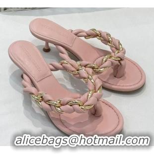 Perfect Bottega Veneta Dot Entwined Thong Sandals 042871 Pink 2021