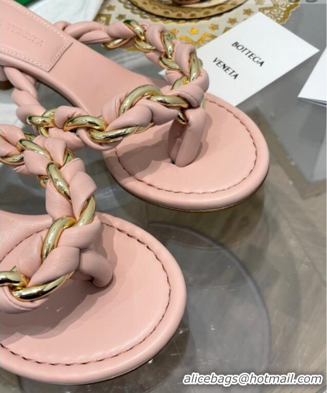 Perfect Bottega Veneta Dot Entwined Thong Sandals 042871 Pink 2021