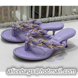 Good Quality Bottega Veneta Dot Entwined Thong Sandals 042871 Purple 2021