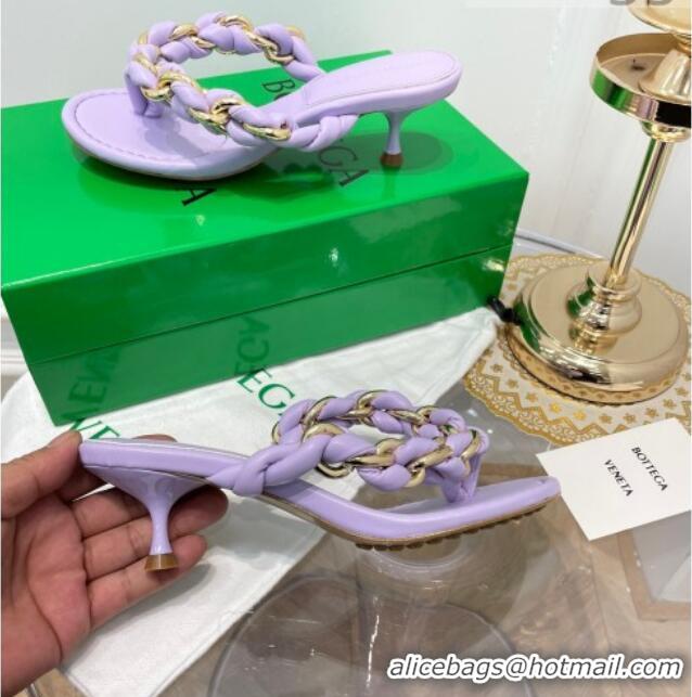 Good Quality Bottega Veneta Dot Entwined Thong Sandals 042871 Purple 2021