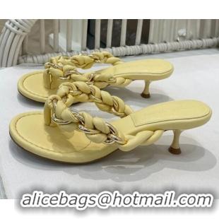 Good Product Bottega Veneta Dot Entwined Thong Sandals 042871 Yellow 2021