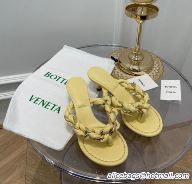 Good Product Bottega Veneta Dot Entwined Thong Sandals 042871 Yellow 2021