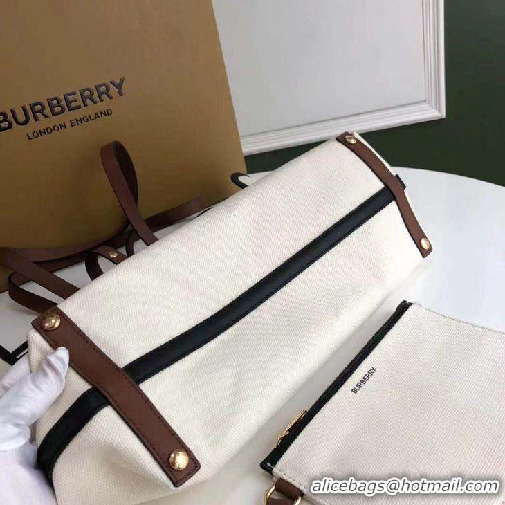 Best Grade Burberry Large Logo Graphic Cotton Canvas Society Tote B32162