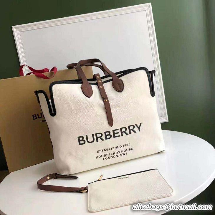 Best Grade Burberry Large Logo Graphic Cotton Canvas Society Tote B32162