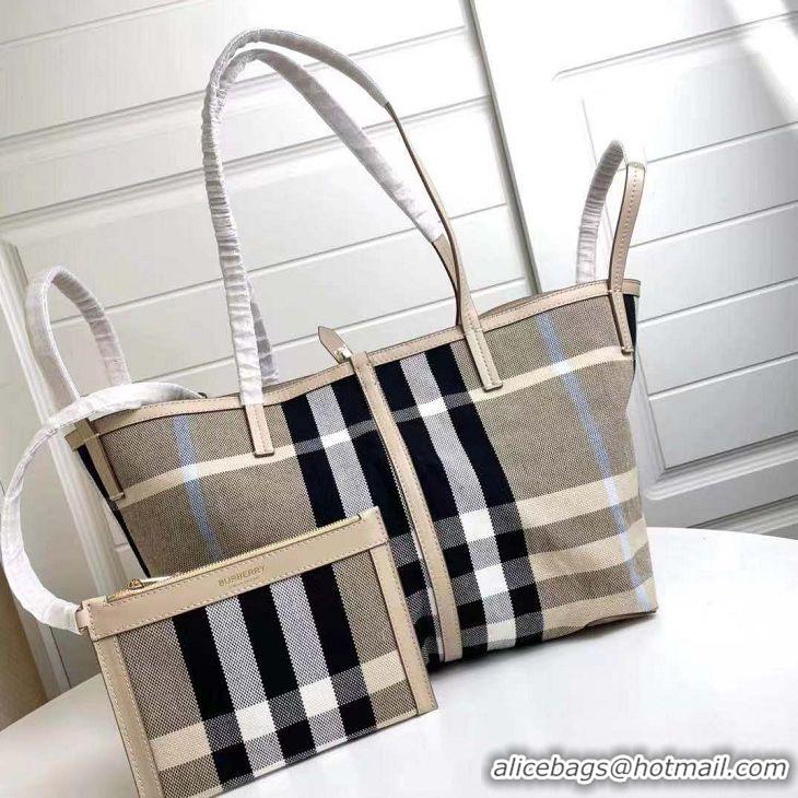 Superb Quality Burberry Check Cotton Canvas Tote Bag B18941